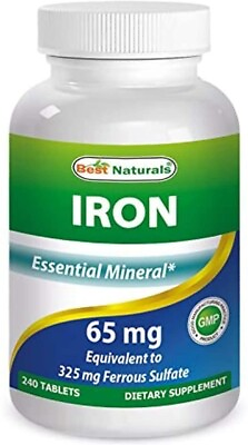 #ad Best Naturals Iron ferrous sulfate 65 mg 240 Tablets $9.99