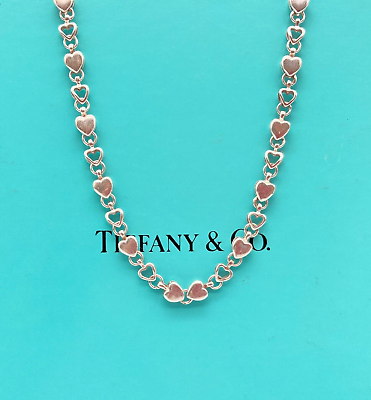 #ad TIFFANYamp;Co. necklace puff heart Pendant Sterling Silver 925 w b p 14g $298.00
