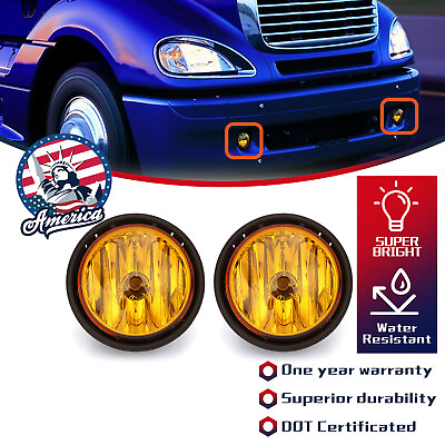 #ad 2pcs Fog Lamp Light with yellow Pair For Freightliner Columbia 2000 2015 $27.22