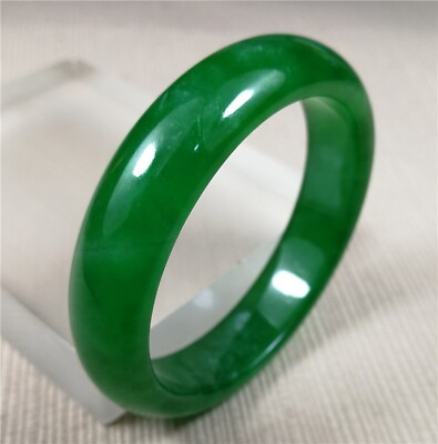 #ad 51.5mm Natural Ice Green Ancient Jadeite Emerald Jade Bracelet Bangle （Trumpet） $45.43