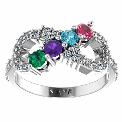 #ad NANA Infinity Mothers Ring 1 to 6 Simulated Birthstones Sterling Silver or 10k $346.95