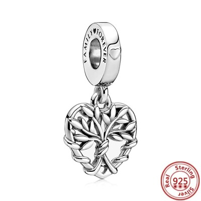 #ad Authentic 100% 925 Sterling Silver family forever Charm for Bracelet or necklace $16.00