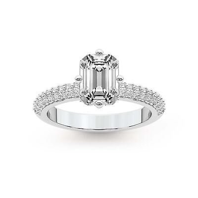 #ad IGI Certified Lab Created Diamond Ring 14K or 18K Gold Eloa Secret Halo Ring $5320.00