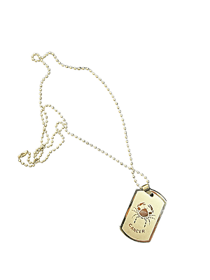 #ad Cancer zodiac silver dog tag necklace $14.00