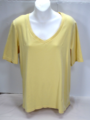 #ad Chicos 2 40 Bust 25 L True Color Tees Scoop Neck T Shirt Womens Yellow S S $11.78