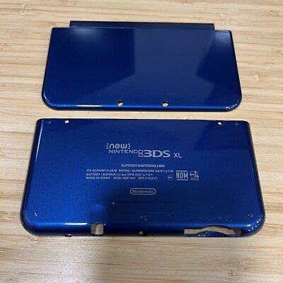#ad 2015 “New” Nintendo 3DS XL Blue Top Bottom Cover Housing Shell 3rd Party Flawed $27.99