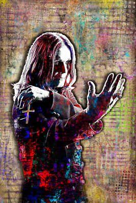 #ad Ozzy Osbourne Poster Ozzy Pop 3 Portrait Gift Ozzy Black Sabbath Fine Pop Art $16.00
