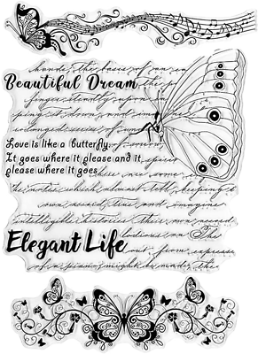 #ad Butterflies Clear Stamps for Card Making Scrapbooking Crafting DIY Decorations $5.99