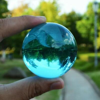 #ad 40mm Asian Rare Natural Quartz Sea Blue Magic K9 Crystal Healing Ball Sphere $11.99