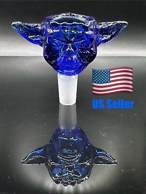 #ad 14MM Blue Thick Glass Yoda Bowl Replacement Tobacco Bong Bowl $10.80