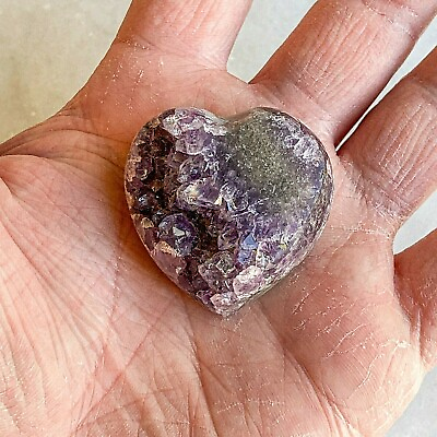 #ad Amethyst Heart Crystal Cluster: 1.6 oz 46 g A Quality; 1.55 Inches Long $14.49