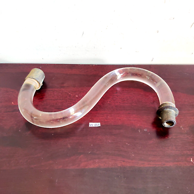 #ad 19c Vintage Glass Crystal Chandelier Lamp Part Brass Ends Hold Light Socket G666 $66.33