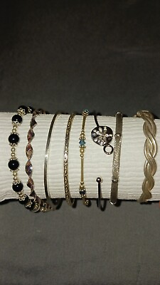 #ad Lot Of 8 Silver Bracelets And Bangles All Individually Marked 925 Or Sterling $80.00