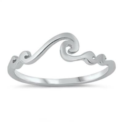 #ad 925 Sterling Ocean Waves Fashion Ring New Size 3 12 $14.54