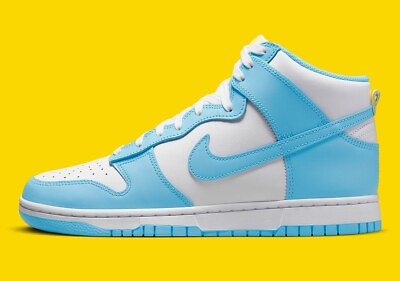 #ad Nike Dunk High Retro Blue Chill Teal White Yellow Sneakers DD1399 401 Men#x27;s Size $118.25