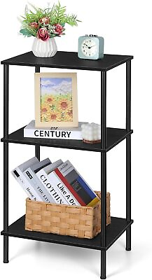 #ad 3 Tier Black End Side Table 30quot; H Nightstand with Storage Shelves for LivingRoom $25.99