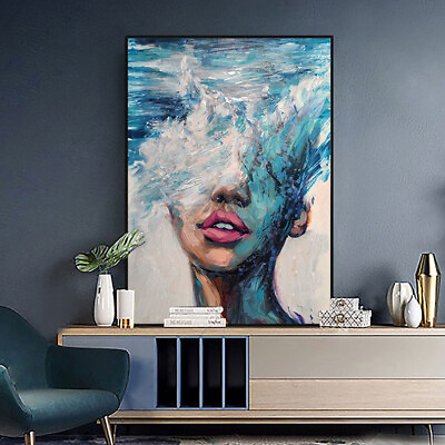 #ad Handmade Abstract Figure Oil Painting Maiden Sea Picture Wall Art Large Size $99.80