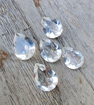 #ad Natural Crystal Quartz Pear Shape Faceted Cut Top Quality Calibrated All Sizes $6.97