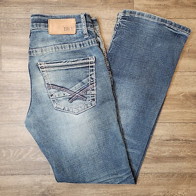 #ad BKE Jeans Men#x27;s 30x29 Blue Denim Boot Aiden Medium Wash Pockets Cotton Faded 30S $28.98