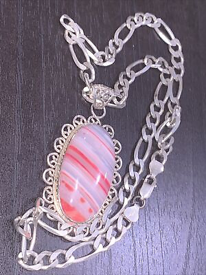 #ad Pink Vintage Gemstone Sterling 925 Silver Jewelry Pendant $155.00