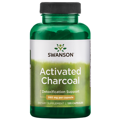#ad Swanson Premium Activated Charcoal Capsules 260mg 120 Count $9.82