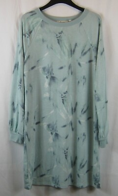 #ad Candace Cameron Bure French Terry Dress Sz L Sage Tie Dye A473383 $19.99