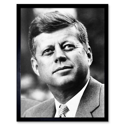 #ad John F Kennedy Jfk Usa American President Photo Wall Art Print Framed 12x16 $23.49