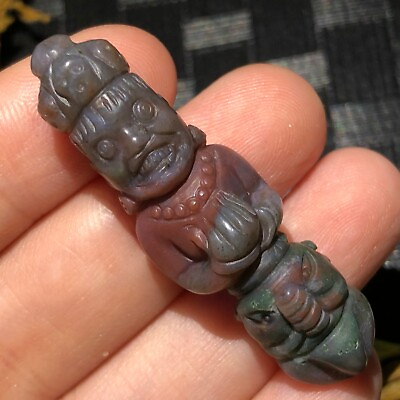 #ad Energy Tibetan old Agate elephant god Carving dZi Bead Pendant $19.99