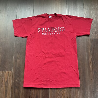 #ad Vintage Stanford University Embroidered USA Made Russel College T shirt L $17.00