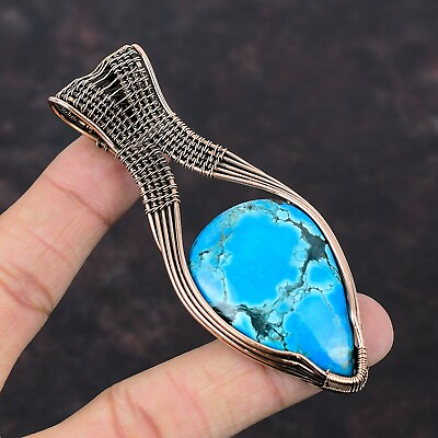 #ad Tibetan Turquoise Jewelry Copper Gift For Bridesmaid Wire Wrapped Pendant 3.54quot; $26.70