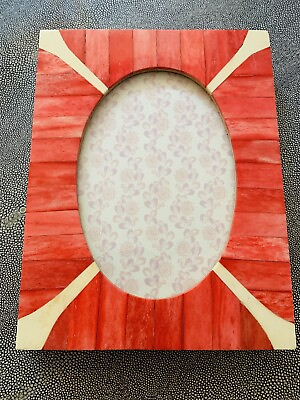 #ad Marble Pink Round Photo Frame India 6in By 4in Unique Vintage $18.99