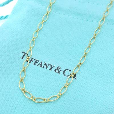#ad Tiffany Co. Tiffany Yellow Gold Ellipse Link Necklace 750 K18 40cm Oval SH63 $701.45