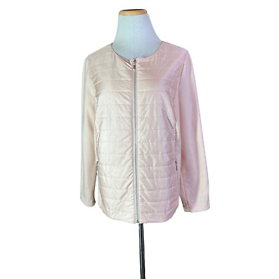 #ad Zenergy by Chico#x27;s Size 1 M Pale Pink Full Zip Jacket Pockets $17.09