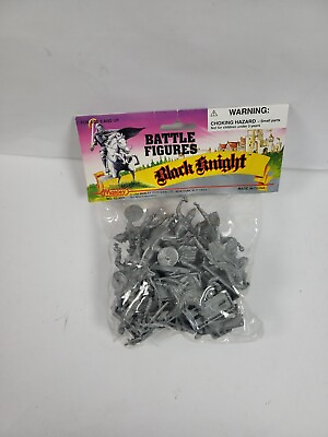 #ad Black Knight Battle Figures Saracens Crusaders Manley Toys Factory Gray. 138 $15.00