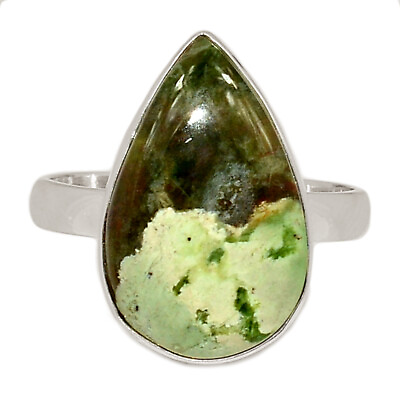 #ad Natural Chrome Chalcedony Australian 925 Silver Ring Jewelry s.10 CR25028 $16.99