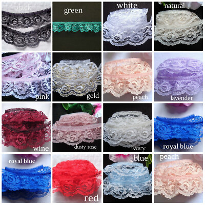 #ad Ruffled Lace 11 4 inch wide select color price per yard $1.49