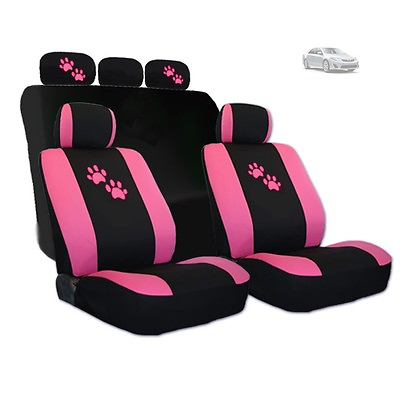 #ad For Toyota Car Seat Covers with Pink Paws Logo Set Tone Front and Rear New $38.92
