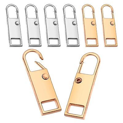 #ad Teaaha 8PCS Zipper Pull Replacement Gold Silver Zipper Fixer Metal Zipper Ha... $9.84