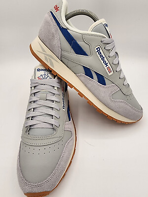#ad Size 9 Reebok Classic Leather Dusty Warehouse Pack Grey Blue H06433 VGC EUC $44.95