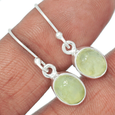 #ad Natural Prehnite 925 Sterling Silver Earrings Jewelry CE14510 $15.99