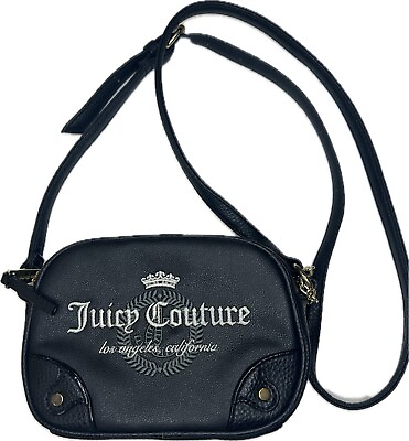 #ad Juicy Couture Crossbody Bag Black Mini Gold Color Hardware Chain Los Angeles $29.99