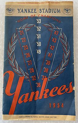 #ad 1954 New York Yankees Official Program Scorecard NY Yankees vs Chicago GAME $19.54