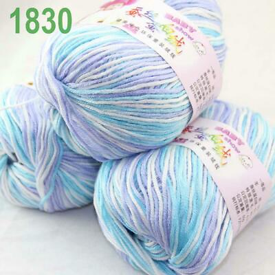 #ad AIPYARN 3Skeinsx50g Soft Cashmere Silk Velvet Baby Hand Knitting Crochet Yarn 30 $18.64