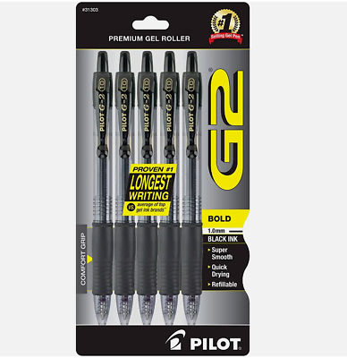 #ad PILOT G2 Premium Refillable amp; Retractable Rolling Ball Gel Pens Bold Point $7.75