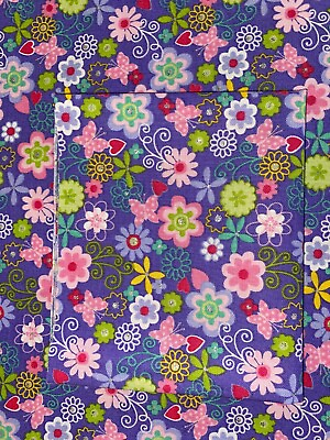 #ad Small Cuts NEW Cotton Fabric 9quot;X21quot; PASTEL BUTTERFLIES 7.23 Flowers $1.95