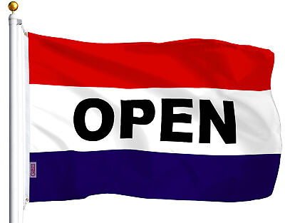 #ad OPEN Flag Red White Blue Store Banner Advertising Pennant Business Sign 3x5 $8.99