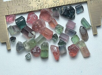 #ad 50 Crt 32 Piece Beautiful Natural Rough Tourmaline from Afghanistan $55.30