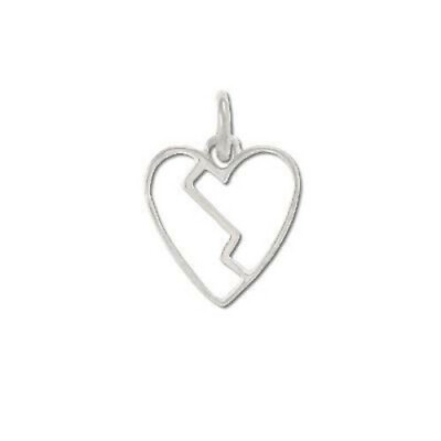 #ad My Broken Heart 925 Sterling Silver Small Tiny 5 8quot; Cutout Charm Pendant $9.99