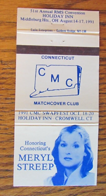 #ad FILM TELEVISION amp; STAGE ACTRESS MERYL STREEP MOVIES MATCHBOOK MATCHCOVER C15 $2.53