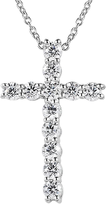 #ad Cross Necklace for Women 925 Sterling Silver Cubic Zirconia Cross Crucifix Penda $51.99